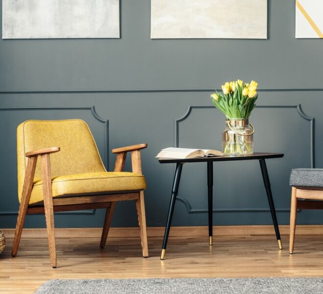 Retro chairs in vintage room